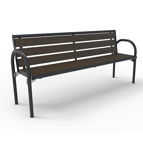 Bank Siesta Style mit Rückenlehne und Bambusbelattung dunkel - ortsfest Produktbild MV S