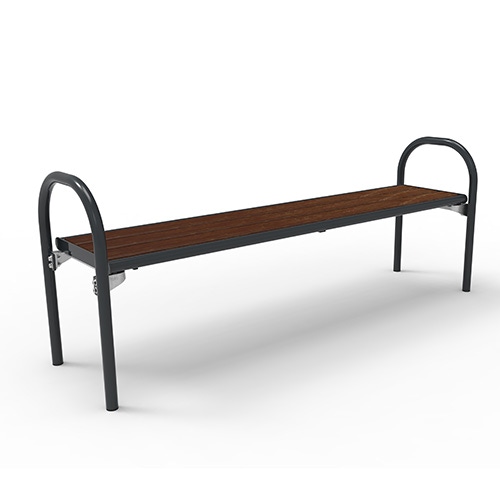 Bank Siesta Style ohne Rückenlehne mit Recyclingkunststoffbohlen - ortsfest Produktbild MV S