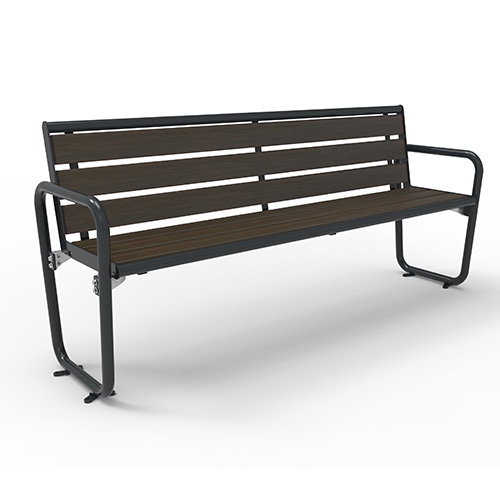 Bank Primavera Style mit Armlehne und Rückenlehne - Bambus dunkel Produktbild MV S