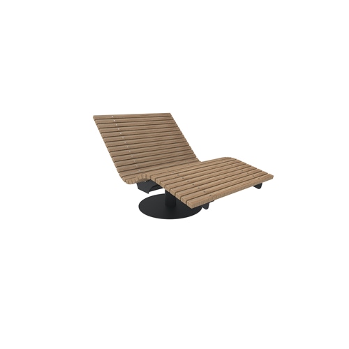 Liege Solaris mit Bambusbelattung Savanna, vormontiert, starr, mobil mit Bodenronde Produktbild