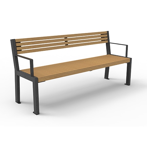 Bank Patio mit Rückenlehne und Armlehne Iroko Produktbild