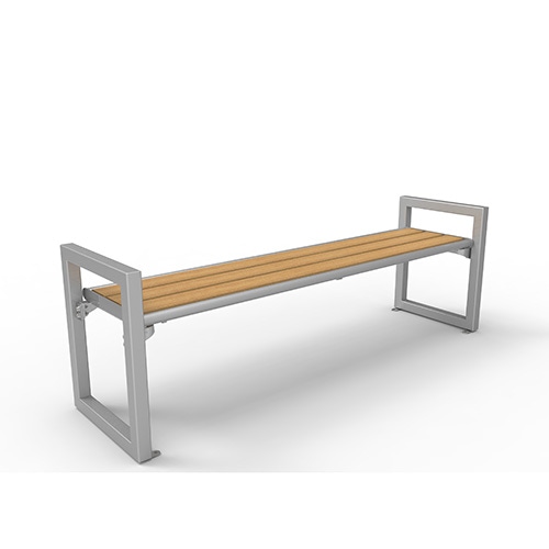 Bank Strada Style mit Irokobelattung ohne Rückenlehne - mobil Produktbild FV S