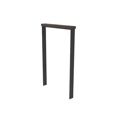 Anlehnbügel Quadri m. Auflage aus dunklem Bambus ortsfest Produktbild