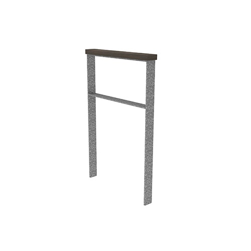 Anlehnbügel Quadri m. Auflage aus dunklem Bambus u. Querholm ortsfest Produktbild FV S