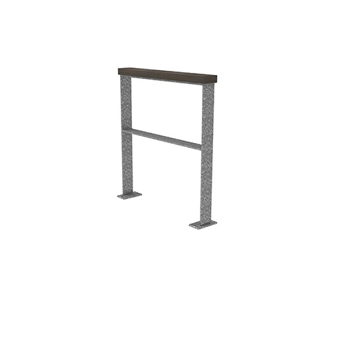 Anlehnbügel Quadri m. Auflage aus Bambus dunkel u. Querholm FP0 Produktbild FV S