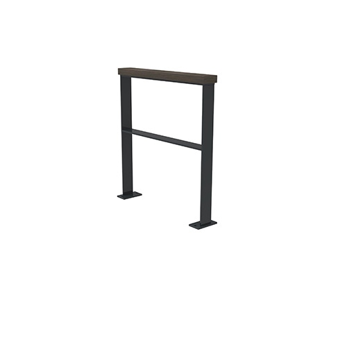 Anlehnbügel Quadri m. Auflage aus Bambus dunkel u. Querholm FP0 Produktbild FV S