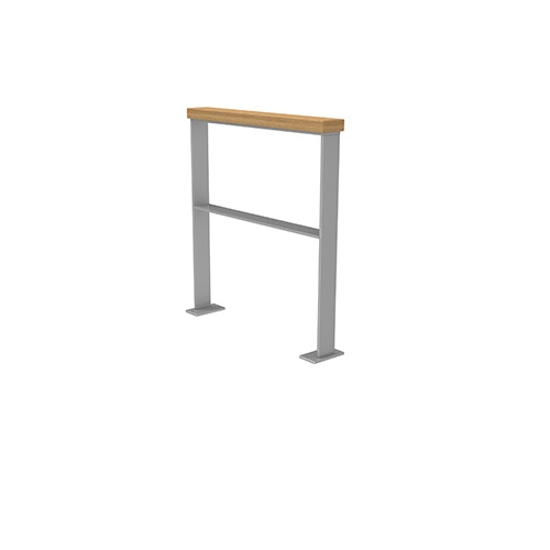 Anlehnbügel Quadri m. Auflage aus Iroko u. Querholm FP0 Produktbild FV S