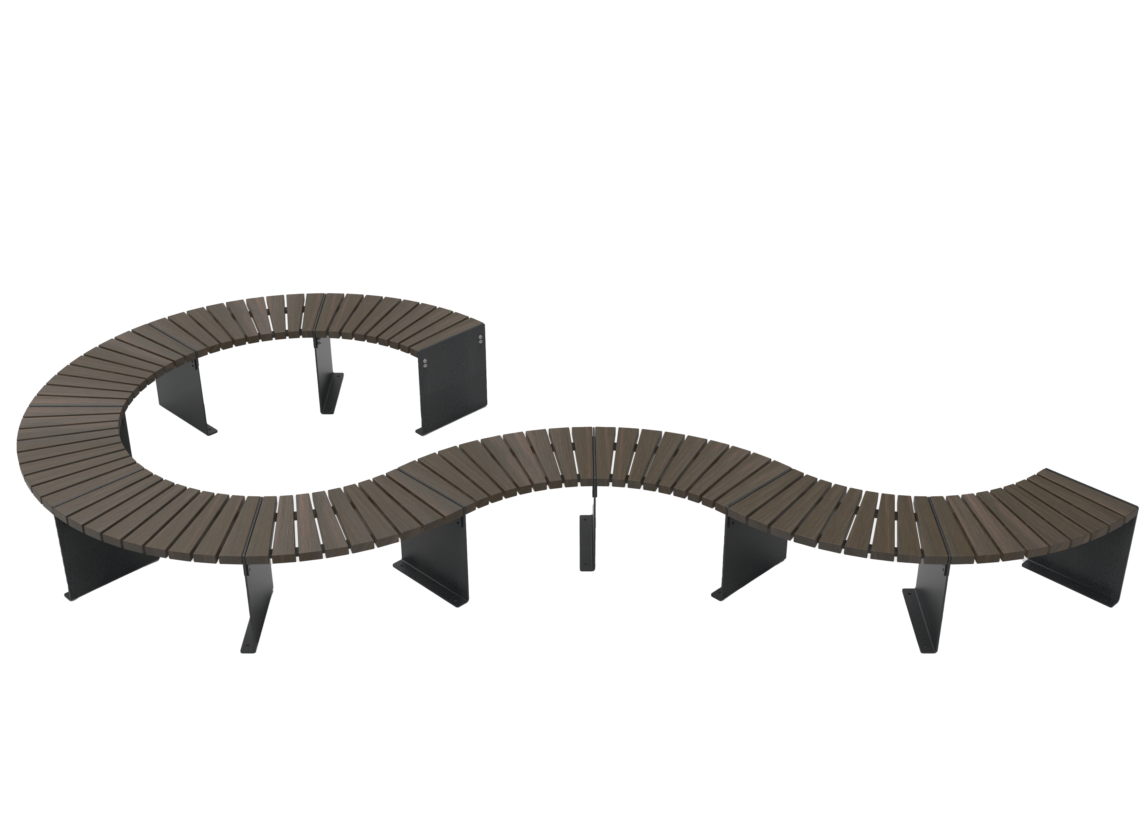 Modulare Fahrradbarriere aus Metall in Schwarz-Grau am urbanen Uferweg, mit Fahrrad-Symbol