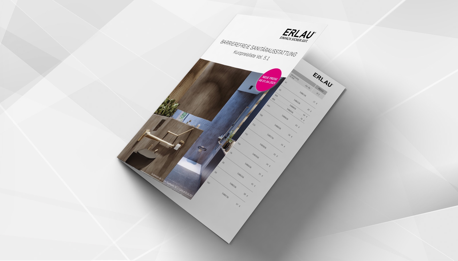 Kurzpreisliste 2025 barrierefreie Sanitärausstattung Vol. 5.1 Produktbild FV S