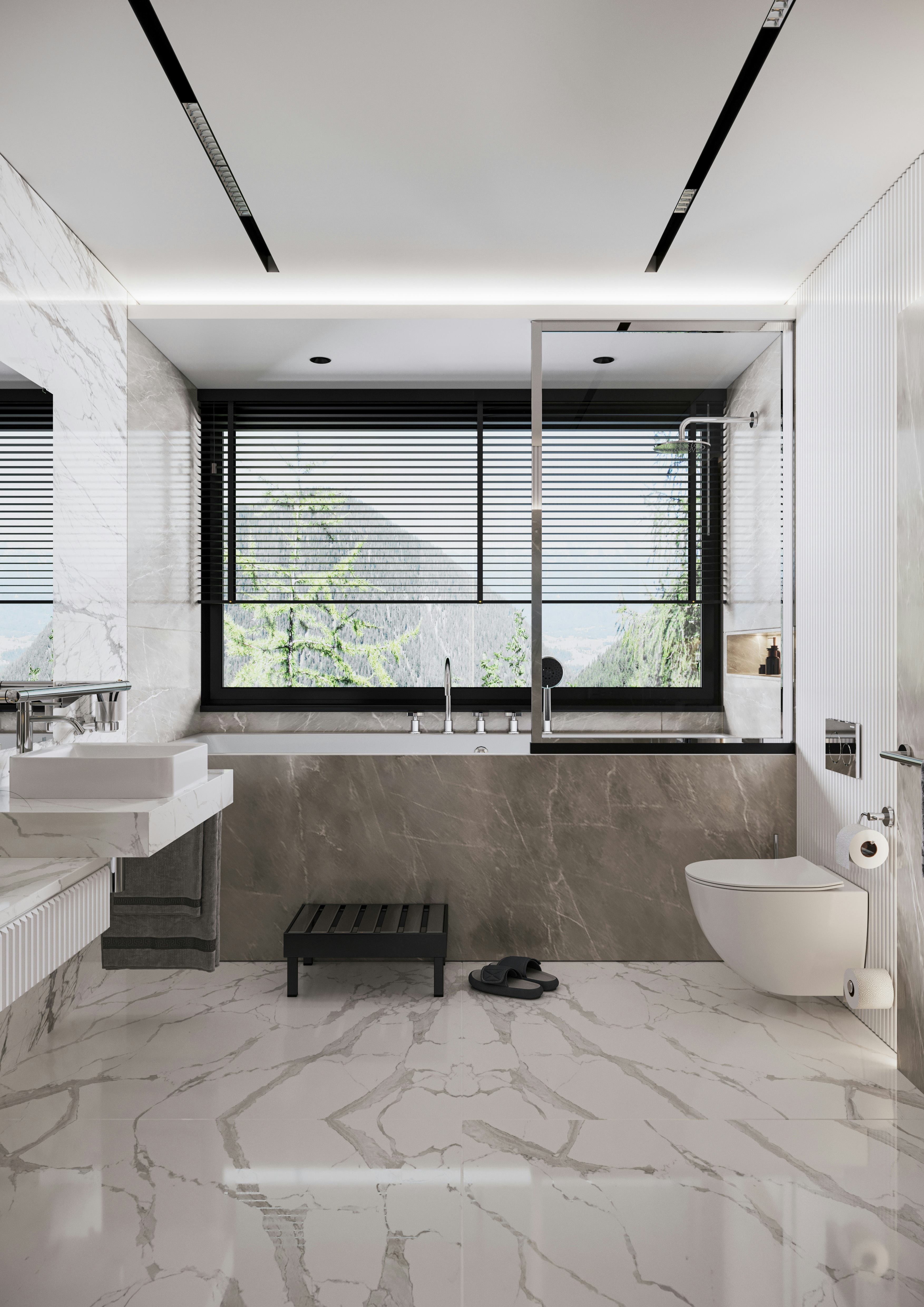 Modulare Fahrradbarriere aus Metall in Schwarz-Grau am urbanen Uferweg, mit Fahrrad-Symbol