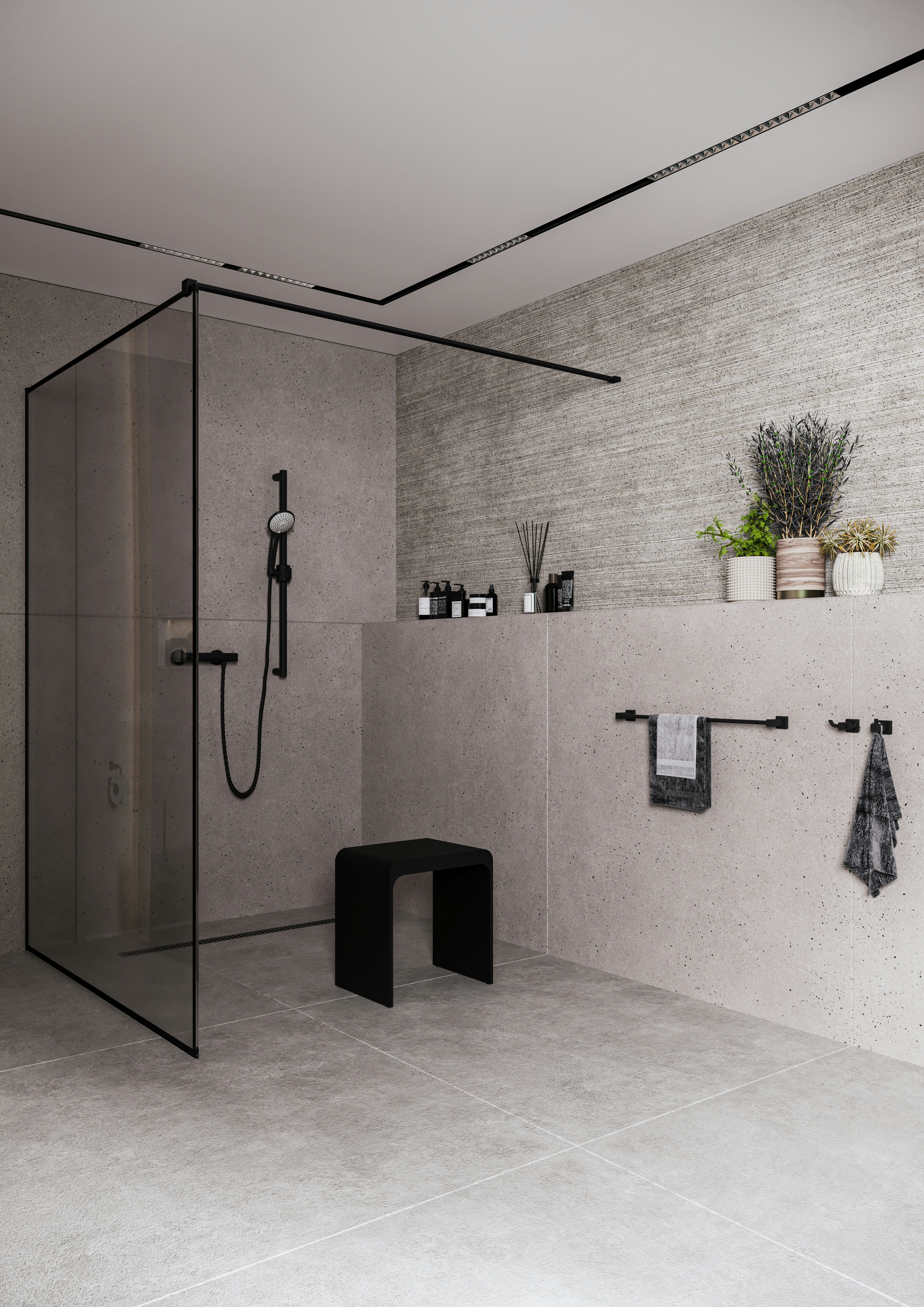 Modulare Fahrradbarriere aus Metall in Schwarz-Grau am urbanen Uferweg, mit Fahrrad-Symbol