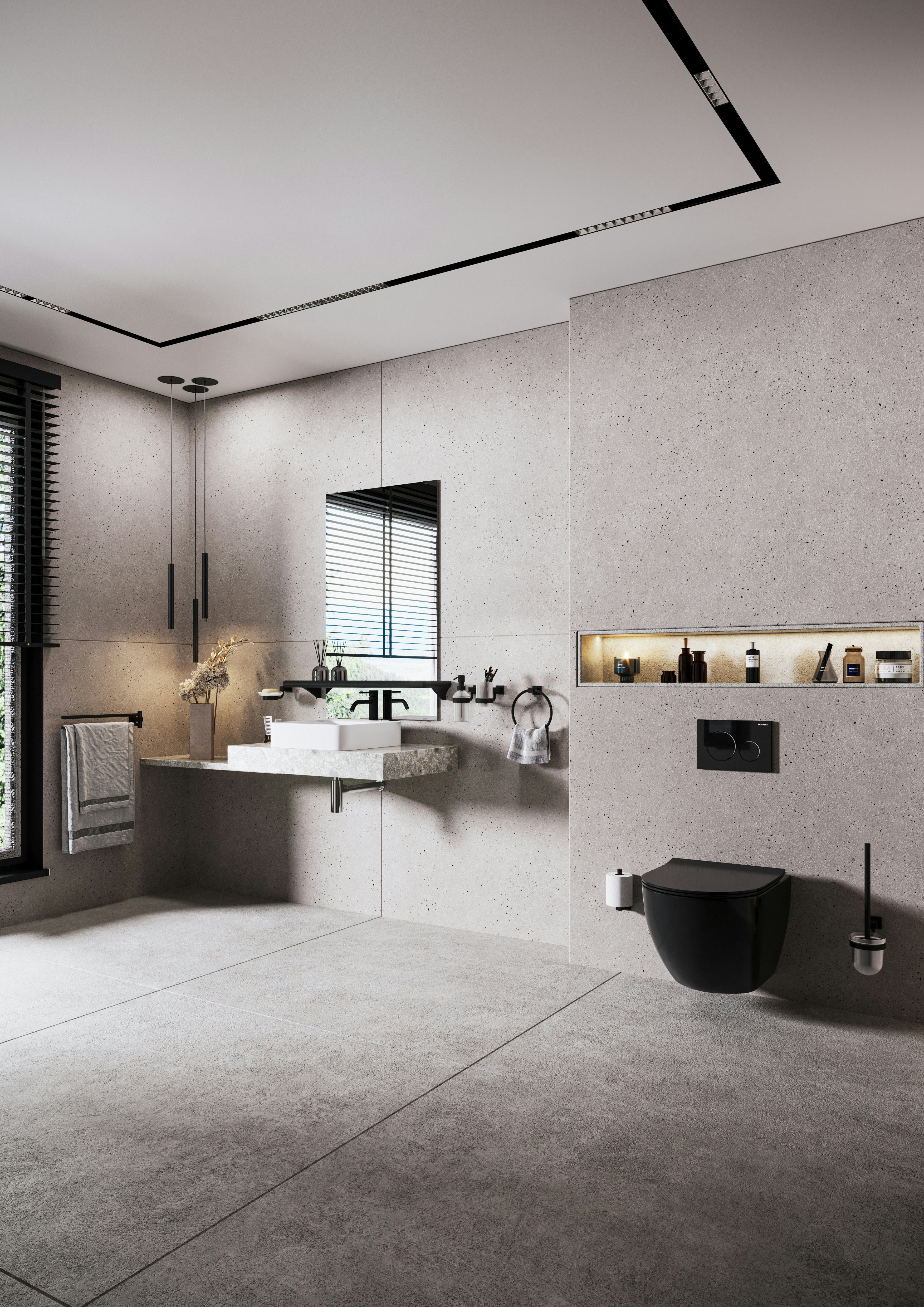 Modulare Fahrradbarriere aus Metall in Schwarz-Grau am urbanen Uferweg, mit Fahrrad-Symbol