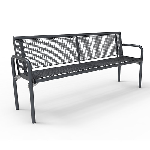 Bank Charisma Style mit Rücklehne und Drahtgittereinsatz - ortsfest Produktbild MV S