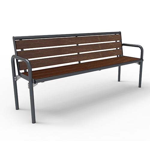 Bank Charisma Style mit Rücklehne und Recyclingkunststoffbohlen - ortsfest Produktbild MV S