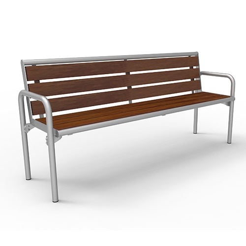 Bank Charisma Style mit Rücklehne und Pagholzbelattung - ortsfest Produktbild MV S