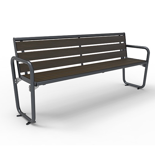 Bank Primavera Style mit Armlehne und Rückenlehne - Bambus dunkel Produktbild MV S