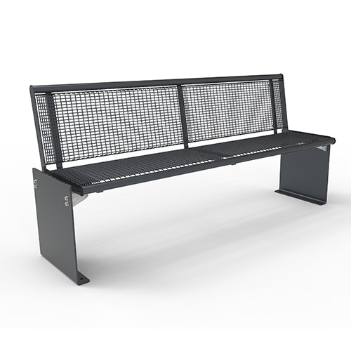 Bank Quadri Style mit Drahtgitter und Rückenlehne Produktbild MV S