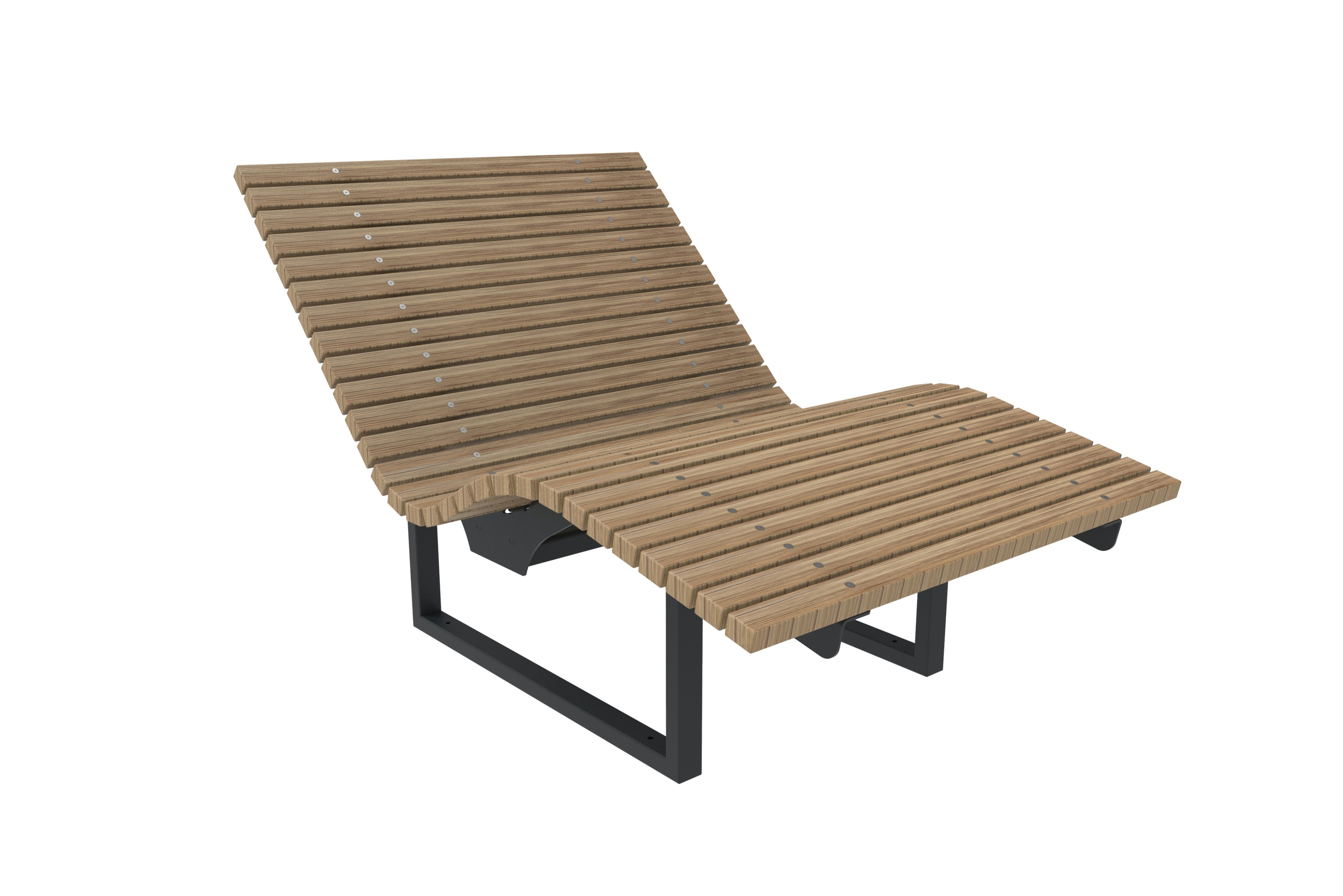 Liege Solaris mit Bambusbelattung Savanna, vormontiert, starr, mobil mit Kufen Produktbild FV S