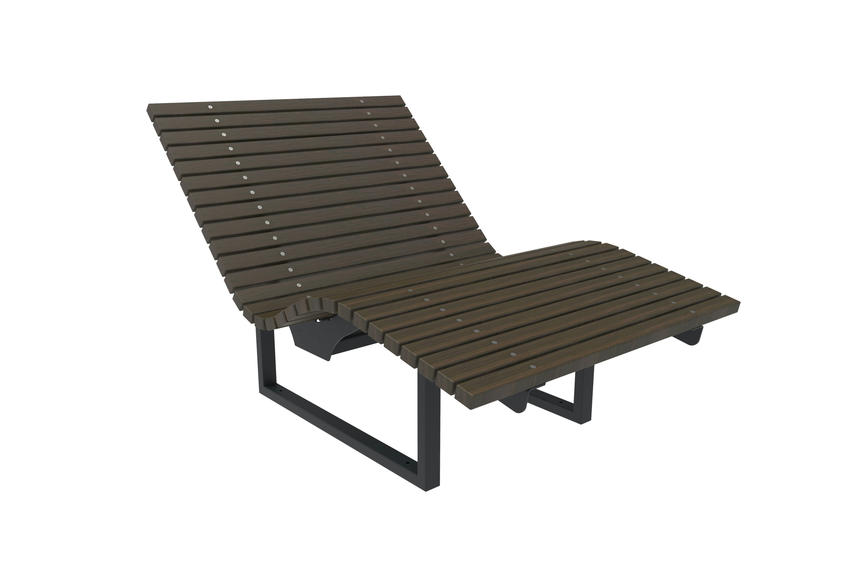 Liege Solaris mit Bambusbelattung Dunkel, vormontiert, starr, mobil mit Kufen Produktbild