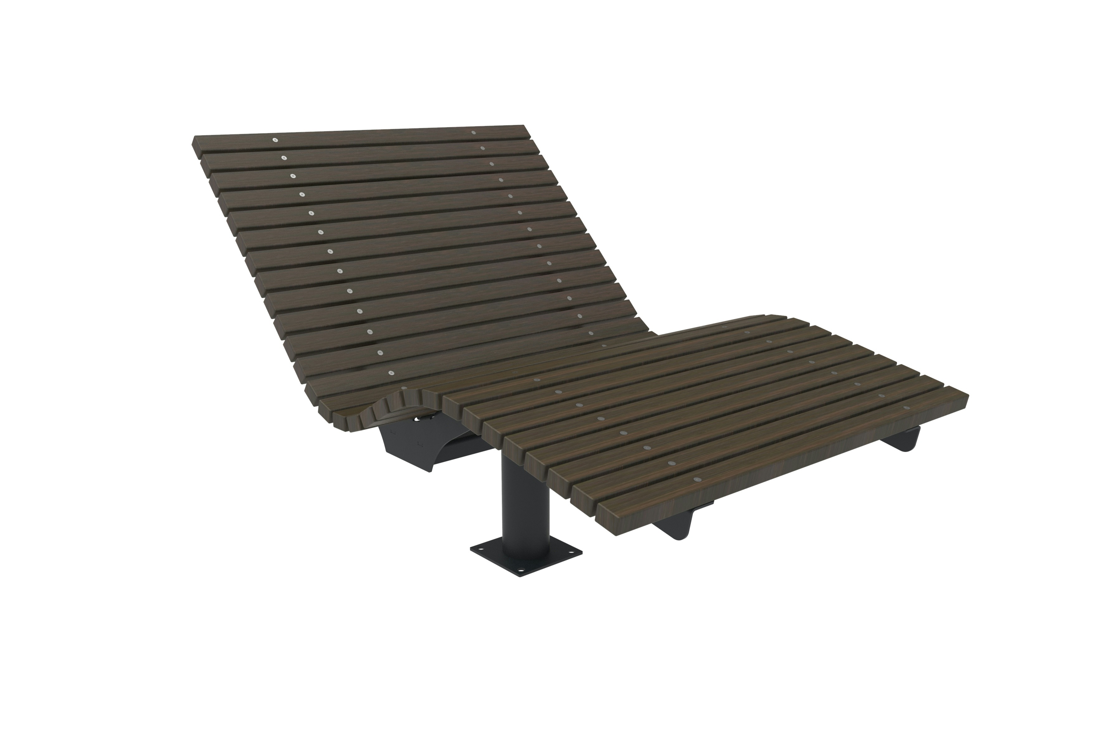 Liege Solaris mit Bambusbelattung Dunkel, vormontiert, starr, mit Bodenplatte FP 100 Produktbild