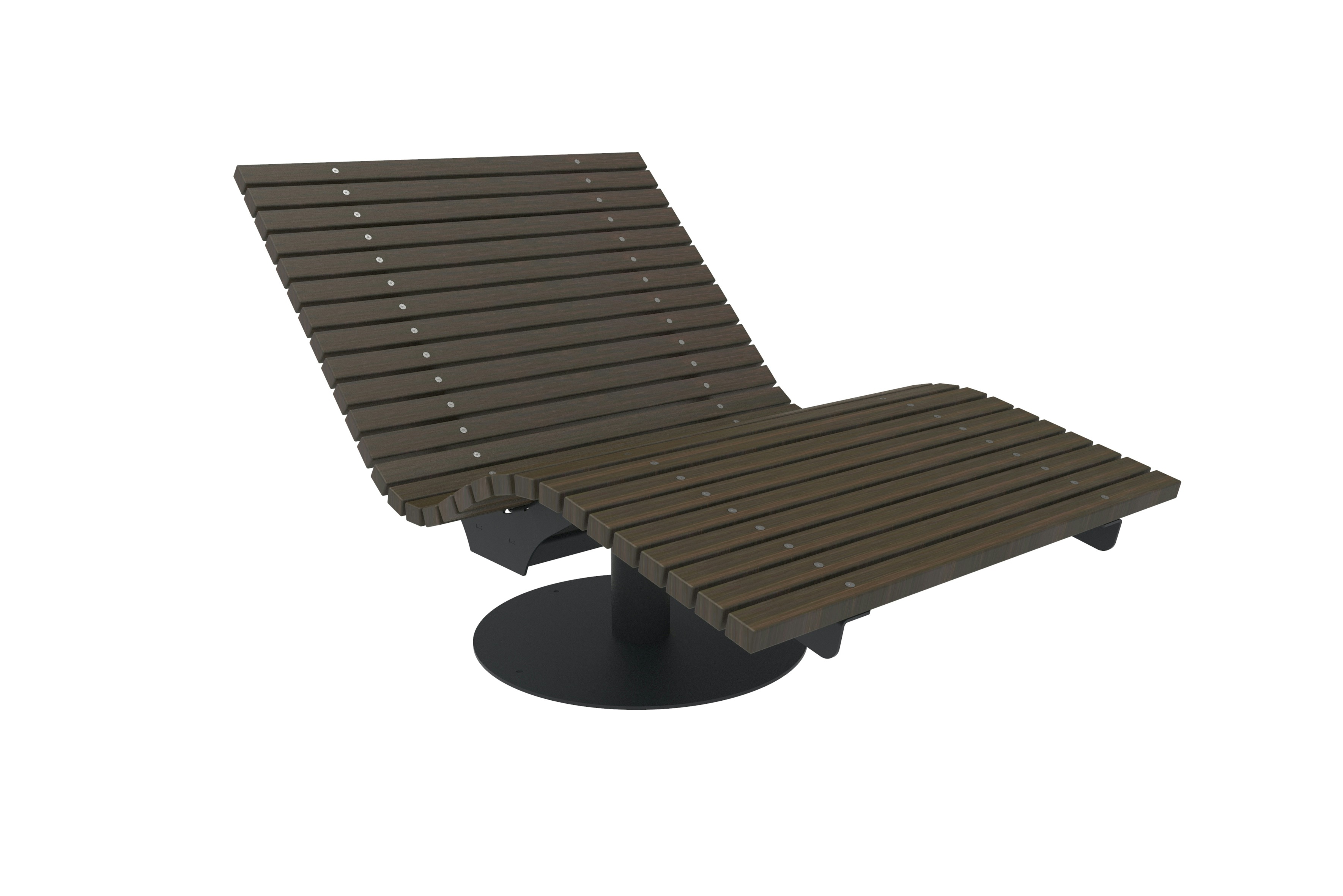 Liege Solaris mit Bambusbelattung Dunkel, unmontiert, starr, mobil mit Bodenronde Produktbild