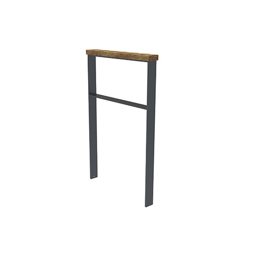 Anlehnbügel Quadri m. Auflage aus Robinie u. Querholm ortsfest Produktbild FV S