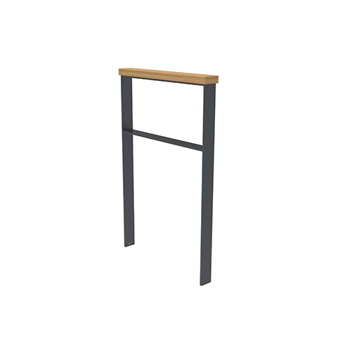 Anlehnbügel Quadri m. Auflage aus Iroko u. Querholm ortsfest Produktbild FV S