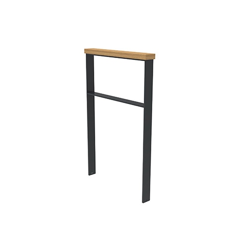 Anlehnbügel Quadri m. Auflage aus Iroko u. Querholm ortsfest Produktbild FV S