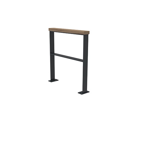 Anlehnbügel Quadri m. Auflage aus Bambus Savanna u. Querholm FP0 Produktbild FV S