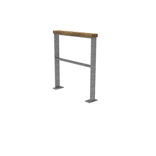 Anlehnbügel Quadri m. Auflage aus Robinie u. Querholm FP0 Produktbild FV S