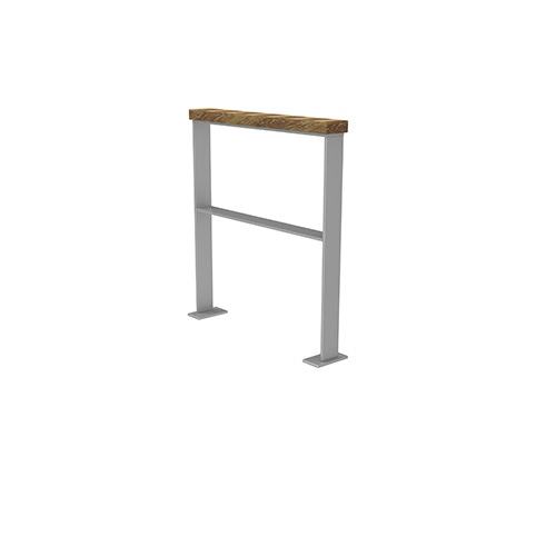 Anlehnbügel Quadri m. Auflage aus Robinie u. Querholm FP0 Produktbild FV S