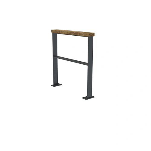 Anlehnbügel Quadri m. Auflage aus Robinie u. Querholm FP0 Produktbild FV S