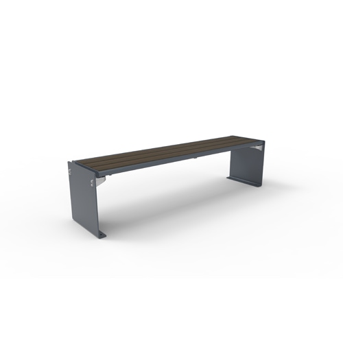 Bank Quadri Style mit Bambusbelattung dunkel ohne Rückenlehne Produktbild