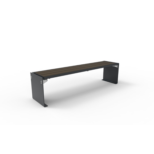 Bank Quadri Style mit Bambusbelattung dunkel ohne Rückenlehne Produktbild