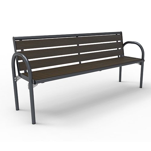 Bank Siesta Style mit Rückenlehne und Bambusbelattung dunkel - ortsfest Produktbild MV S