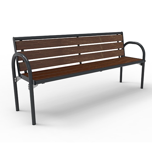 Bank Siesta Style mit Rückenlehne und Recyclingkunststoffbohlen - ortsfest Produktbild MV S