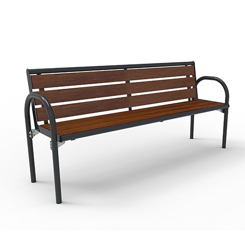 Bank Siesta Style mit Rückenlehne und Pagholzbelattung - ortsfest Produktbild