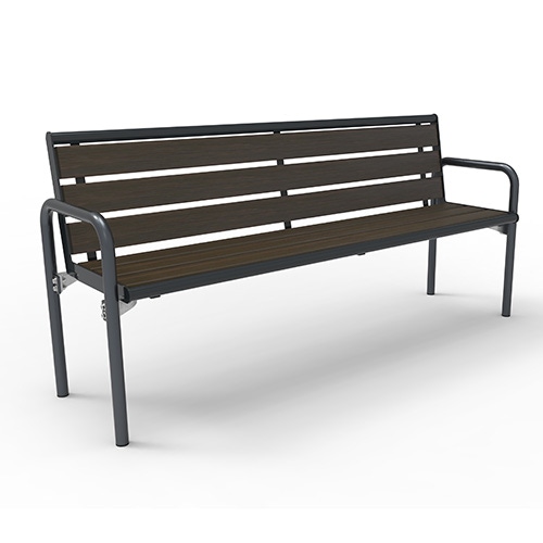 Bank Charisma Style mit Rücklehne und Bambusbelattung dunkel - ortsfest Produktbild