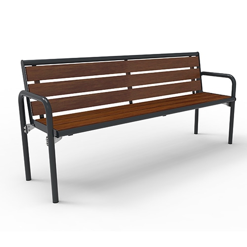 Bank Charisma Style mit Rücklehne und Pagholzbelattung - ortsfest Produktbild