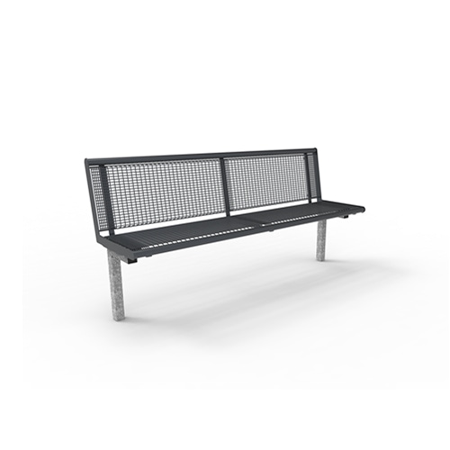 Bank Siena Style mit Drahtgitter und Rückenlehne - ortsfest Produktbild