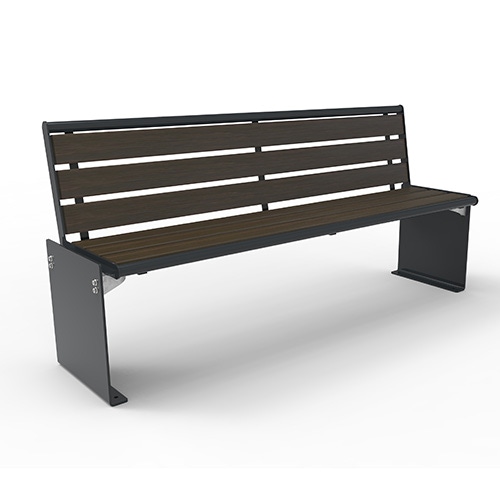 Bank Quadri Style mit Bambusbelattung dunkel und Rückenlehne Produktbild