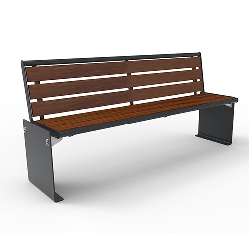 Bank Quadri Style mit Pagholzbelattung und Rückenlehne Produktbild