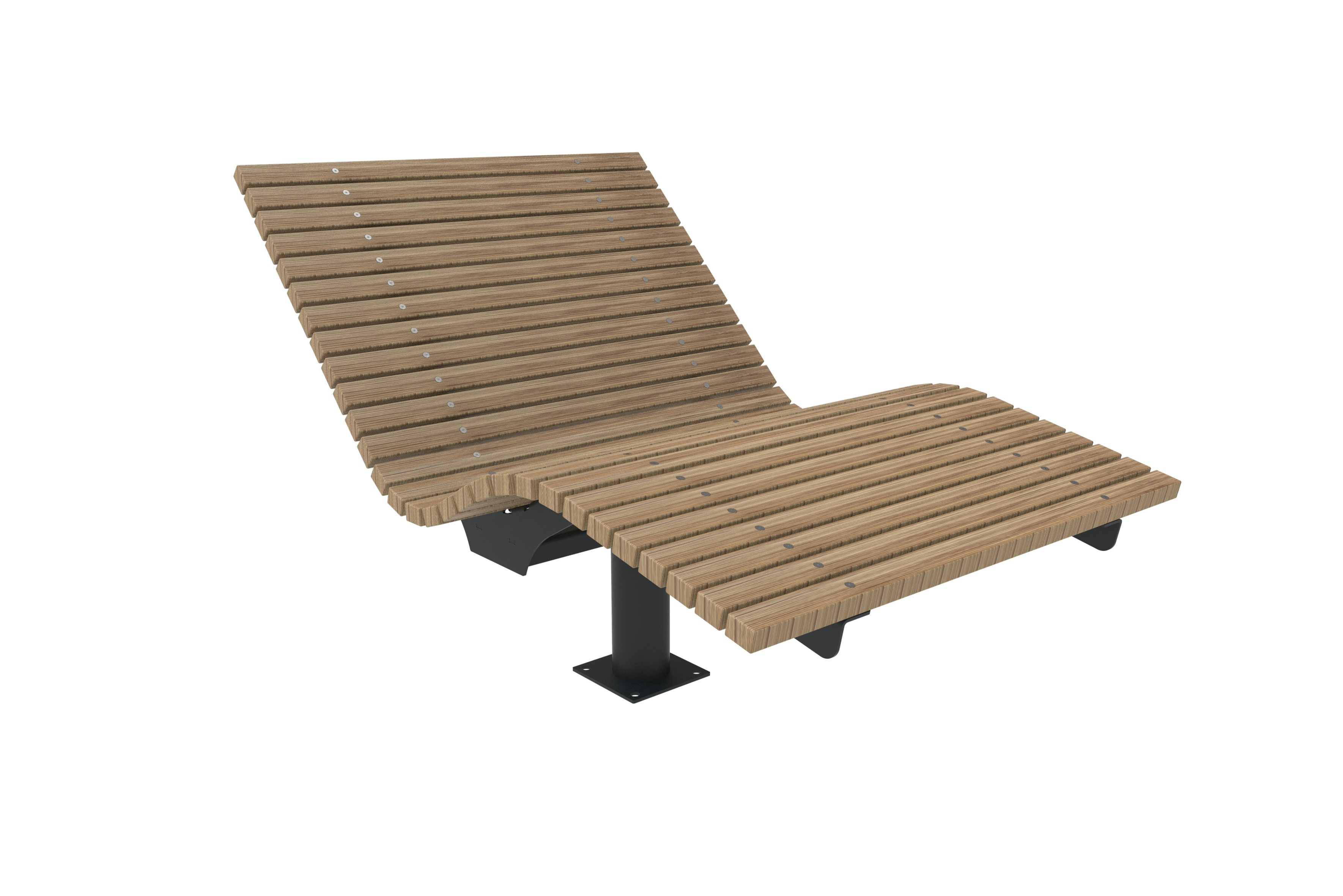Liege Solaris mit Bambusbelattung Savanna, vormontiert, starr, mit Bodenplatte FP 100 Produktbild
