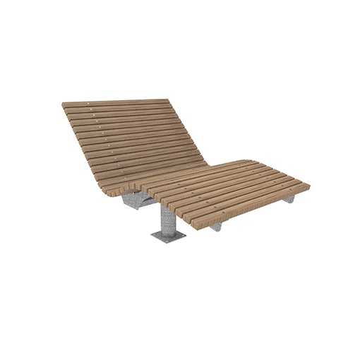 Liege Solaris mit Bambusbelattung Savanna, unmontiert, drehbar, mit Bodenplatte FP 100 Produktbild