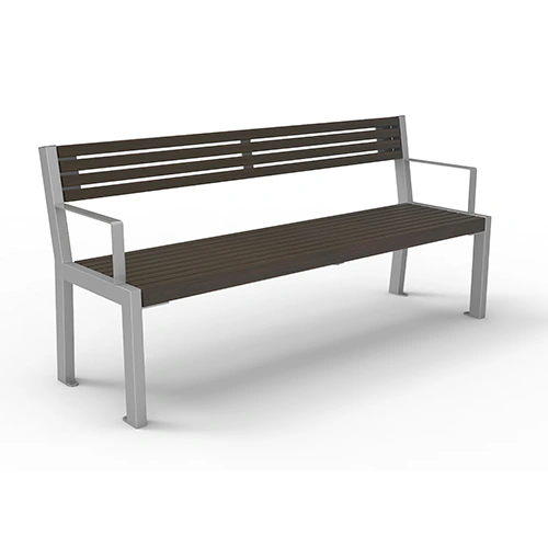 Bank Patio mit Rückenlehne und Armlehne Bambus dunkel Produktbild FV S