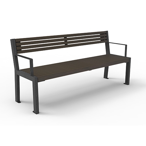 Bank Patio mit Rückenlehne und Armlehne Bambus dunkel Produktbild