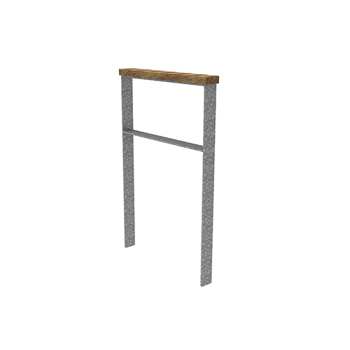 Anlehnbügel Quadri m. Auflage aus Robinie u. Querholm ortsfest Produktbild FV S