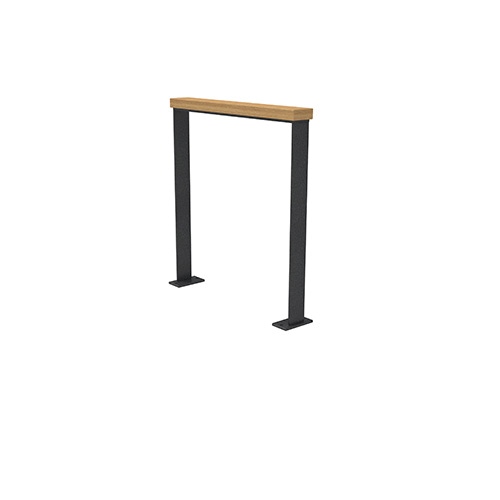 Anlehnbügel Quadri m. Auflage aus Iroko FP0 Produktbild