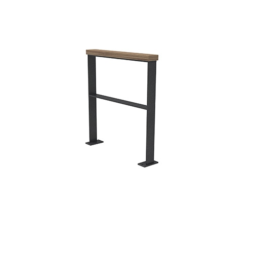 Anlehnbügel Quadri m. Auflage aus Bambus Savanna u. Querholm FP0 Produktbild