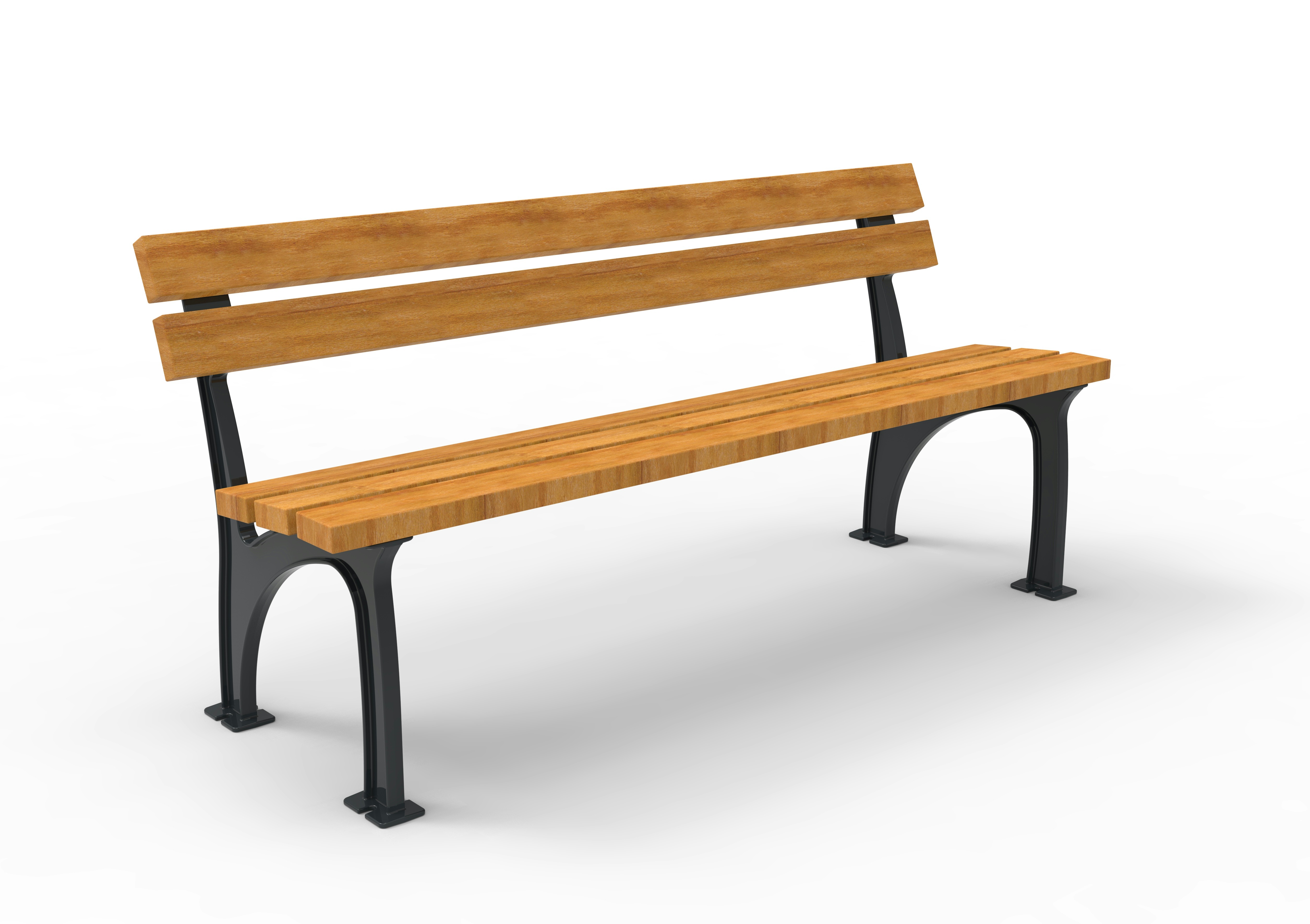 Bank Eterna mit Irokobelattung und Rückenlehne - mobil Produktbild